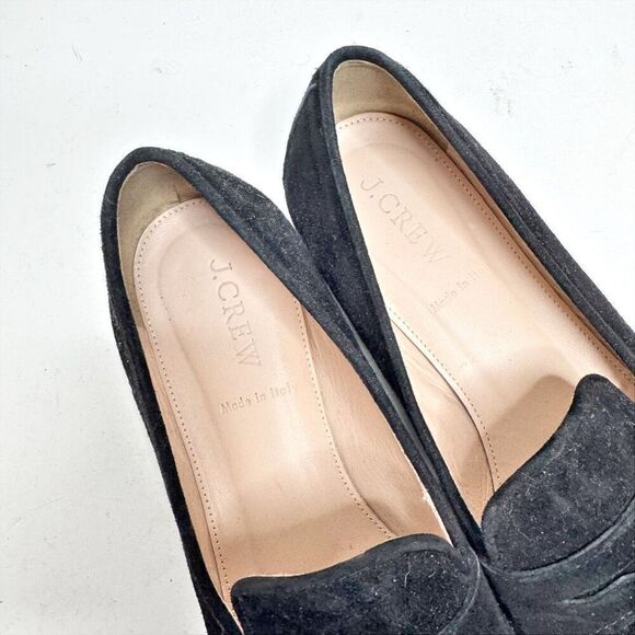 J. Crew Charlie Penny Loafers in Luxe Black Suede Italian Made Women’s Size 6.5 - Picture 6 of 9